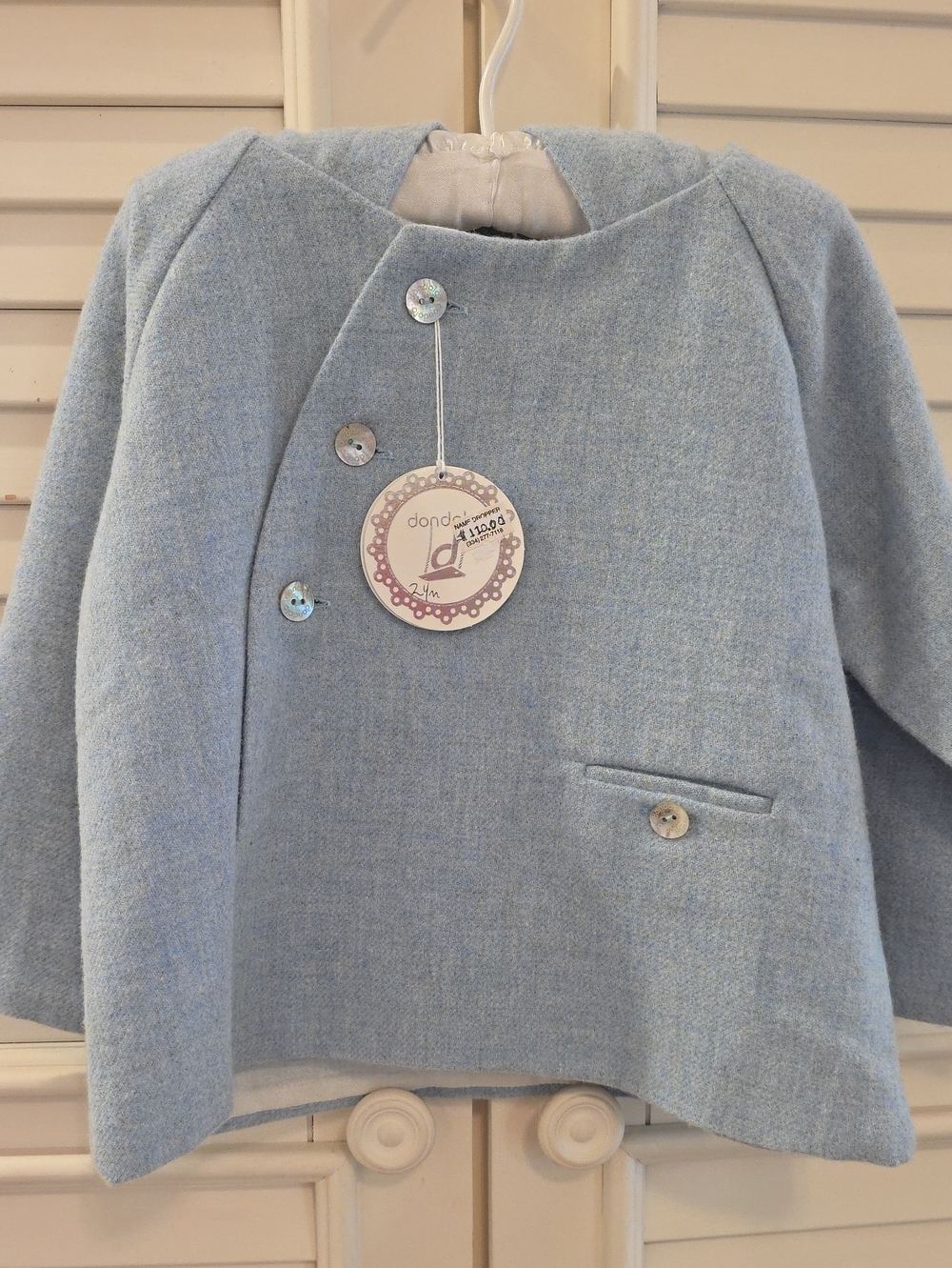 Dondolo Light Blue Wool-Blend Pea Coat
